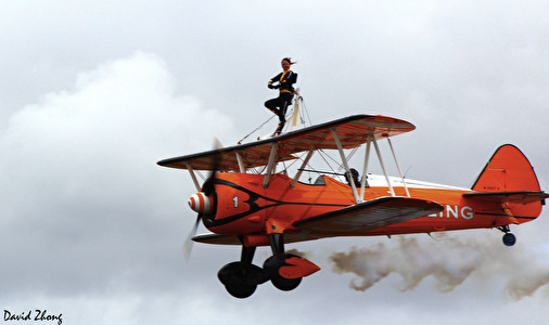 Boeing Steerman with dancer
