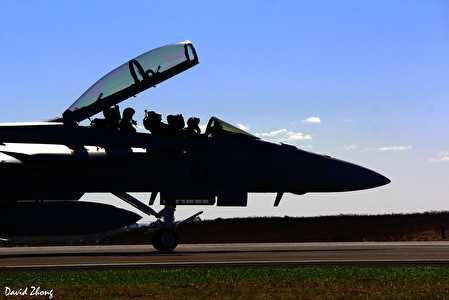 Super Hornet taxies